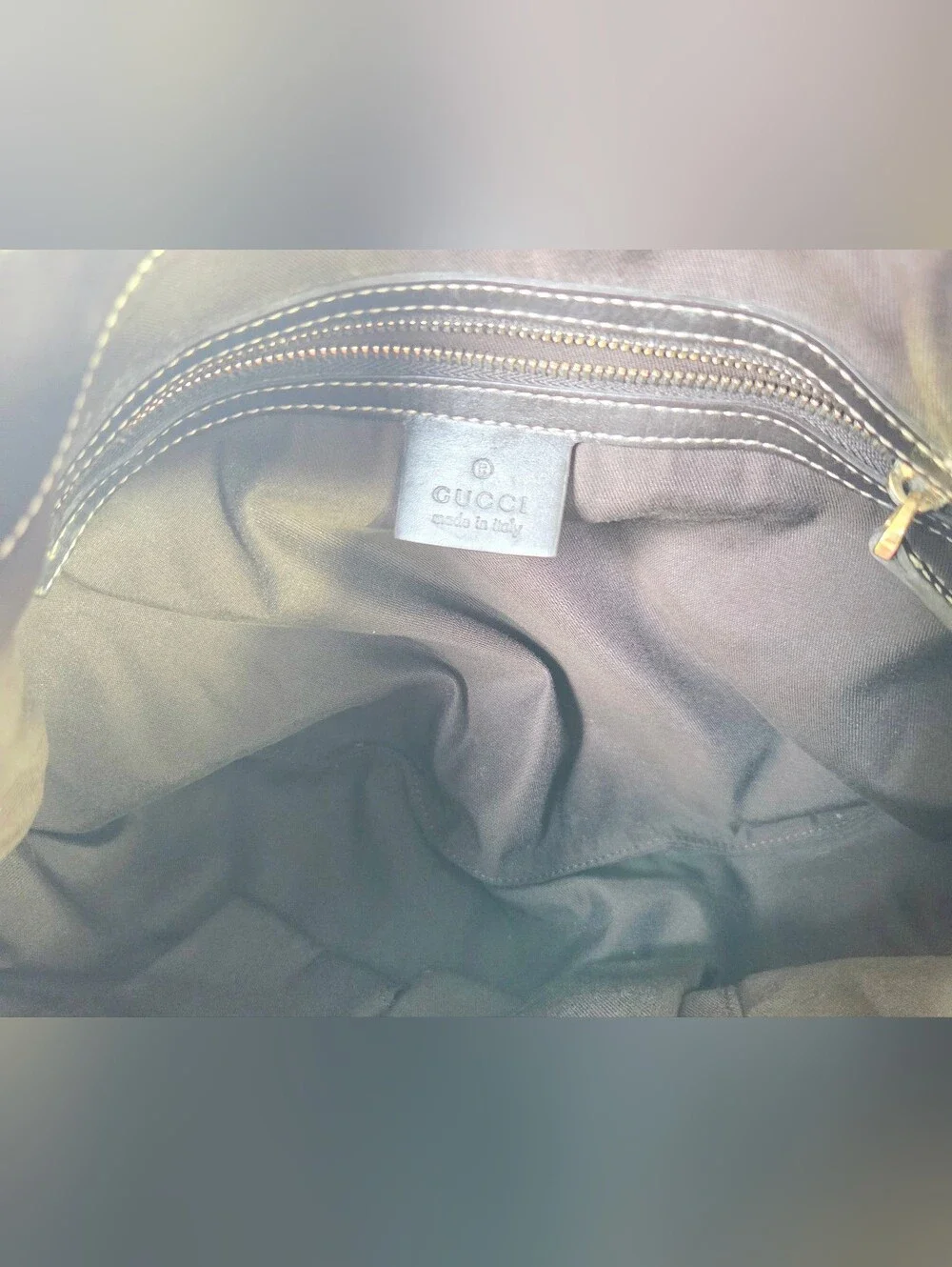 Y2K VINTAGE GUCCI QUEEN BOW GG MONOGRAM HOBO SHOULDER BAG.